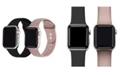 Posh Tech Men's and Women's Rose Gold Metallic 2 Piece Silicone Band for Apple Watch 42mm